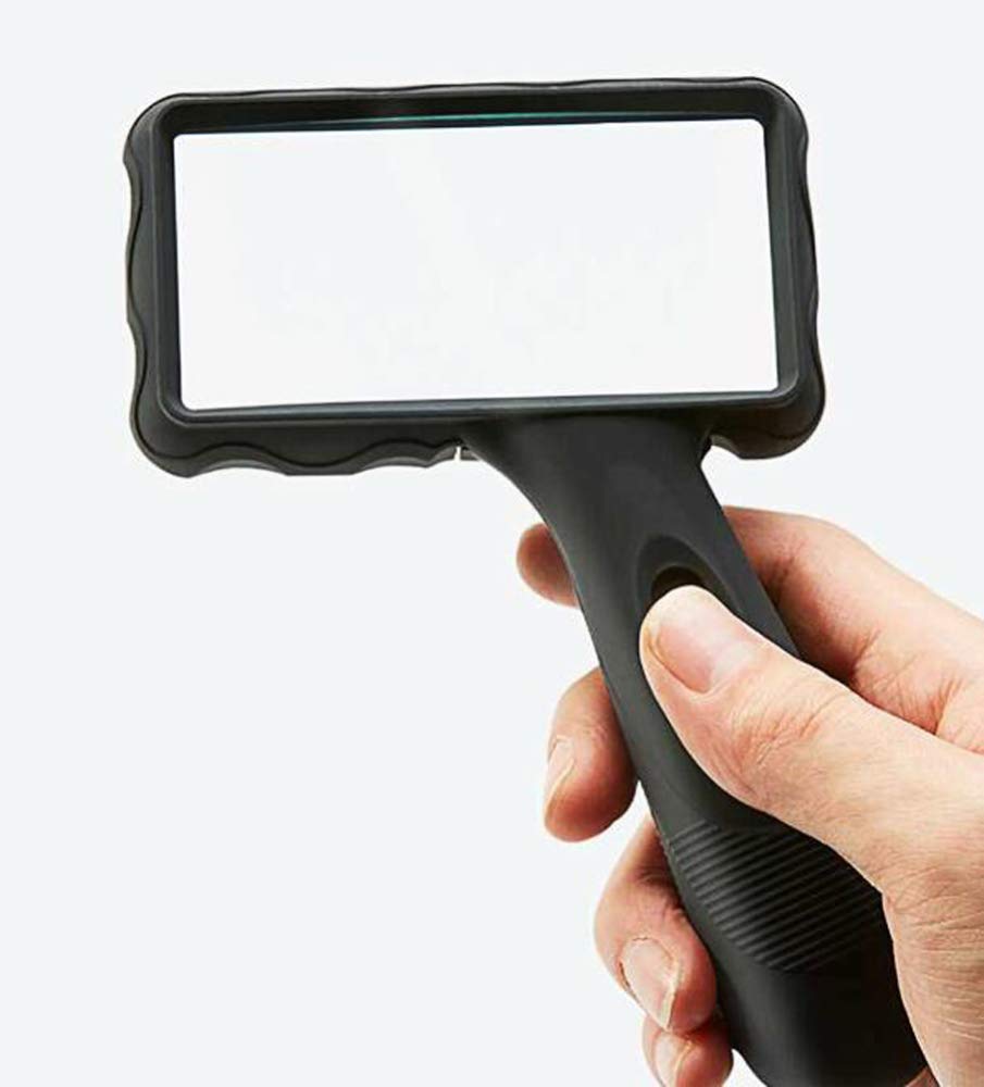 Lupa de Mano con luz LED, Lente acrílica 2X, Ayuda de Lectura portátil e iluminada, Ideal para Leer Libros, periódicos y observar aficiones.