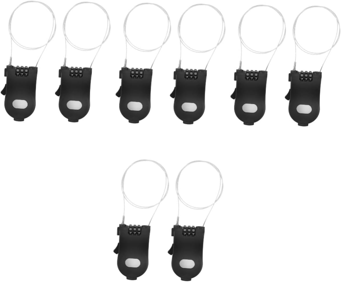 8pcs Coded Lock for Snowboard and Mountain Bike Versatile Security Retractable Cable for Helmets Trolleys and Luggage Lightweight and Design