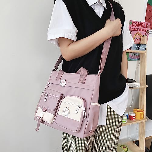 Image of Phaoullzon Crossbody Cute Bag for Teens Kawaii Messenger Purse Nylon Shoulder Tote Bags