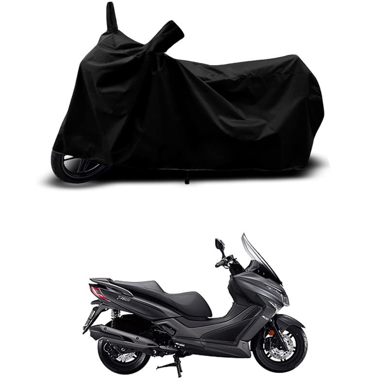 Image of 100% Scratchproof /UV-Rays /Heat Protection /Birds Dropping /Water Resistant /Dust Proof /Waterproof /Bike Scooty Two Wheeler Body Cover Compatible for 22 Motors X-Town 300i All Varient[Black]