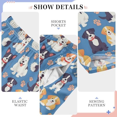 Different Cute Dog Paw Boys Pants Girl Sleep Pants Long Trousers Elastic Waist Lounge Bottoms S4
