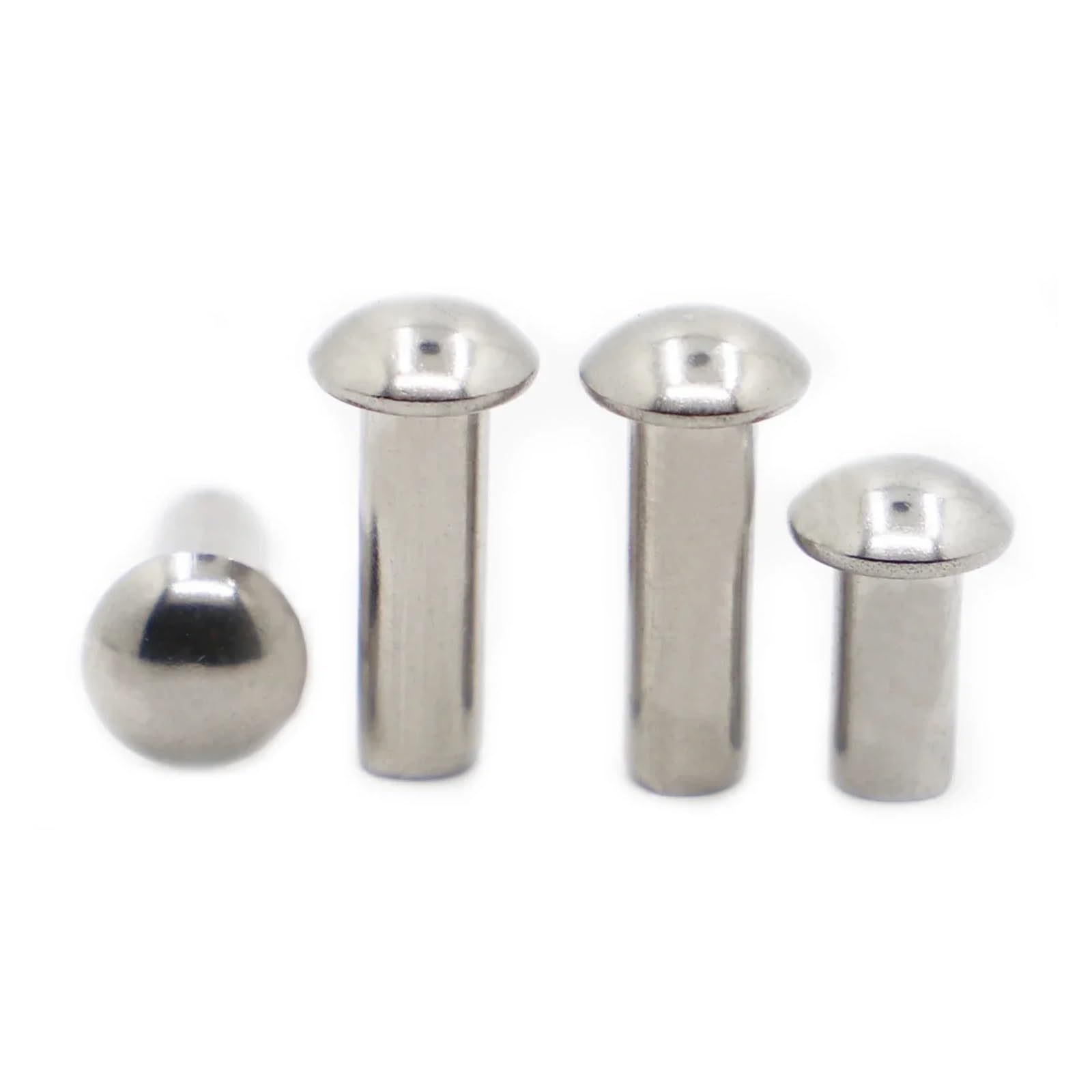 Solid Aluminium Countersunk Head Rivets, Rivets 304 Stainless Steel Button Round Head Solid Self Plugging GB867 M0.8-M6 Pack of 285(3mm,M2.5 50pcs)