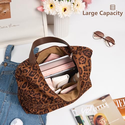 Image of KALIDI Casual Tote Bag Vegan Leather Hobo Zipper Work Bag Weekender Shoulder for Women Shoulder Travel Purse