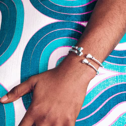 Solid .925 Sterling Silver Bangle Cuff Bracelet Large For Women Jewelry Stretch Bracelets Friendship Gift Birthday Gifts West Indian Bangle Fist Ends - 1 piece2