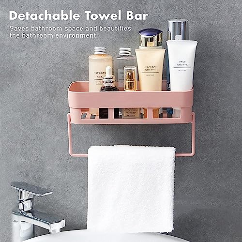 Image of Plantex (Primax) Plastic Self Adhesive Bathroom Shelf /Bathroom Organizer Shelf /Wall Mount Bathroom Accessories - Pack of 2 (Pink)