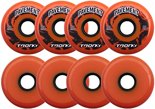 TronX Outdoor Pavement Asphalt Inline Roller Hockey Wheels 8 Pack (80mm)