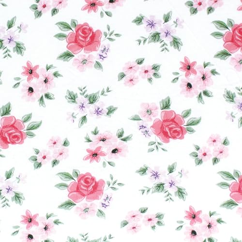Image of Hudson Baby Unisex Baby Cotton Fitted Crib Sheet, Vintage Floral, One Size