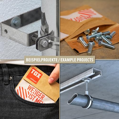 TOX Sechskantschraube M5x20, verzinkt, DIN 933, Maschinenschrauben mit Vollgewinde und geringer Kopfhöhe, 10 Stück in einer wiederverschließbaren und umweltschonenden Papierverpackung, 12443066520