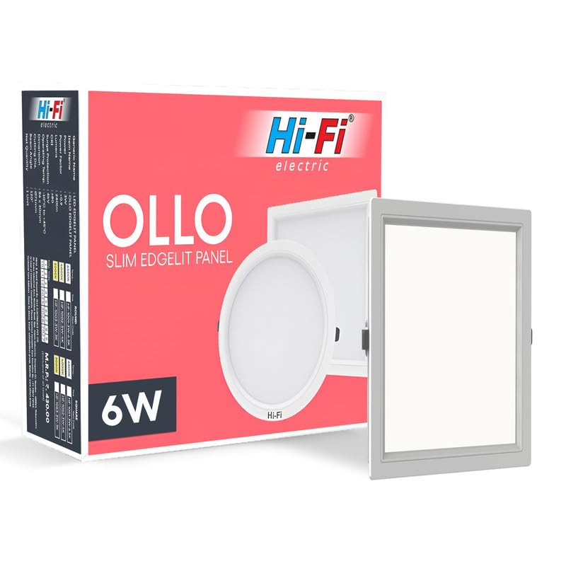 Image of Hi-Fi OLLO Polycarbonate 6-Watt Square Led Downlighter| Recessed Led Downlight|Led Ceiling Light for Home and Hall|Cut Out: 68 mm, Color: Natural White (4000K) Pack of 1