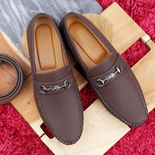 Image of WUGATTI Men's Leather Slip-On 100% Pure Leather Stylish Standard Casual Loafers