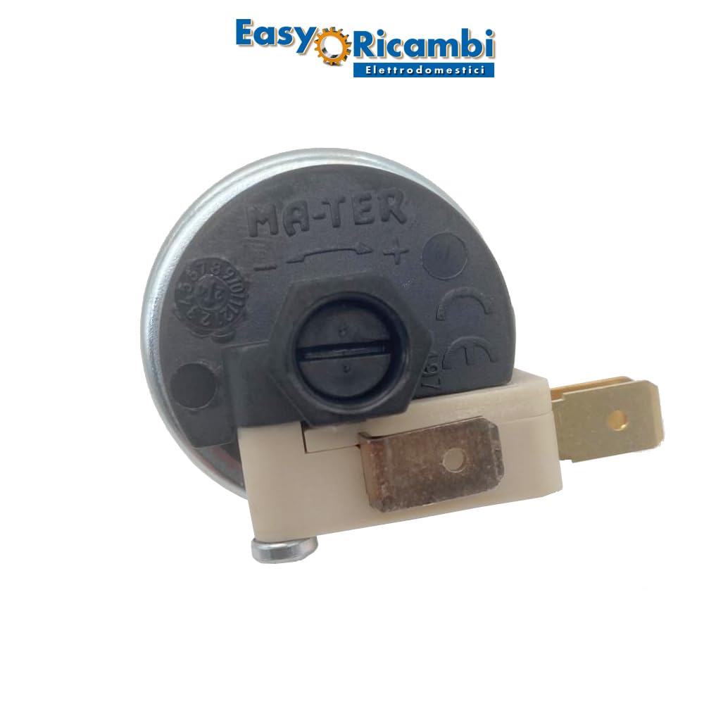 Easyricambi – Wyłącznik ciśnieniowy pompy wody XP110, Presostat do autoklawu, Czujnik ciśnienia wody regulowany od 2 do 6 bar, Gwint 1/4" GAS, Regulacja śrubą, do monitorowania i zarządzania ciśnienie