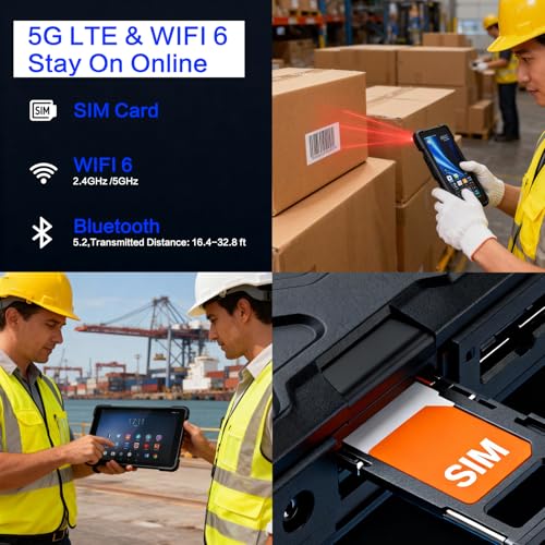 Image of FARSET Ultra Rugged Tablet P10, 10.1 inch Android 13 Warehouse Tablet PC, 8GB+128GB, GPS 1D /2D /QR Inventory Scanner, WiFi 6 & 5G LTE Barcode Scanner, 10000mAh High Capacity Battery, IP67 Waterproof