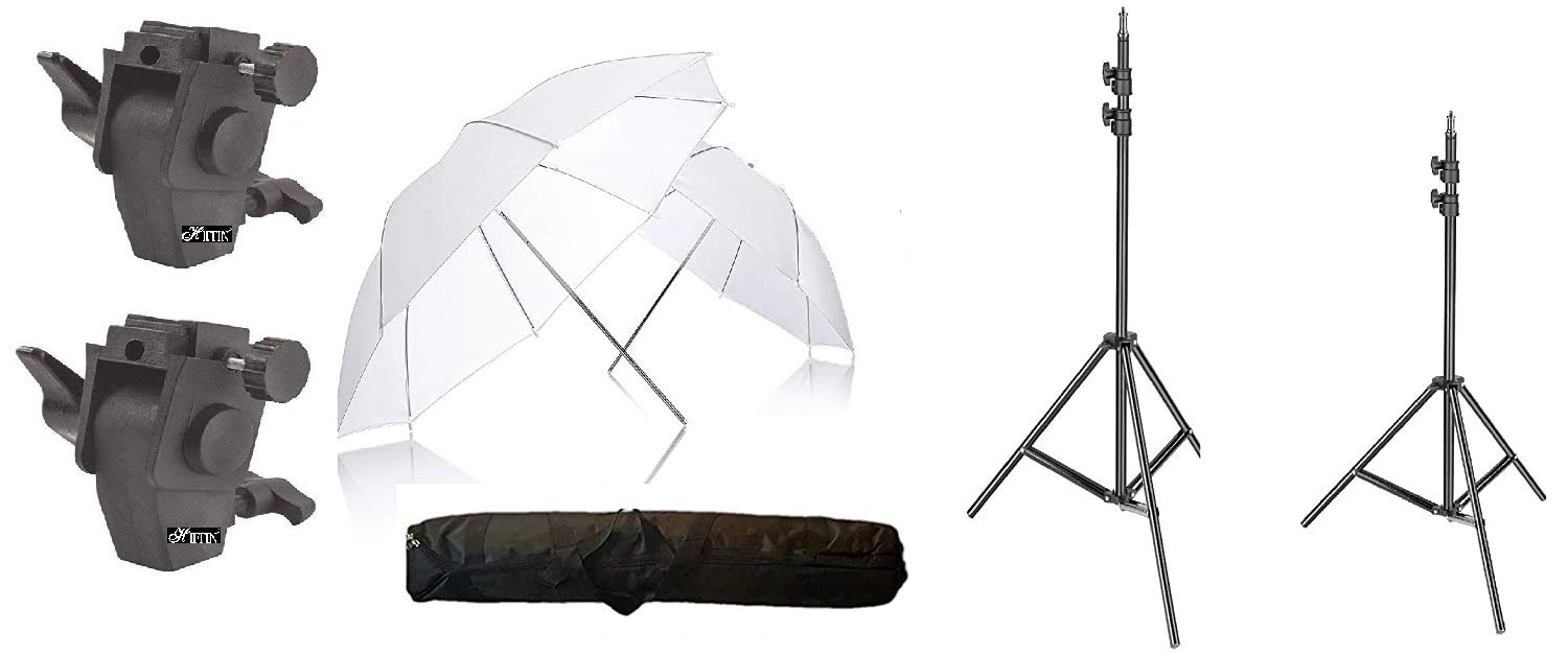 HIFFIN Studio Home 33 Umbrella Stand Setup with Sungun Adapter | 9ft Stand | Umbrella | Bag for kit Mark II