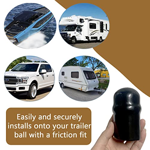Rv Trailer Hitch Ball Cover, Waterproof Heavy Duty Towball Protect Cap For Trucks, Boat, Caravan (2-5/16“Dia), Black #TOP5
