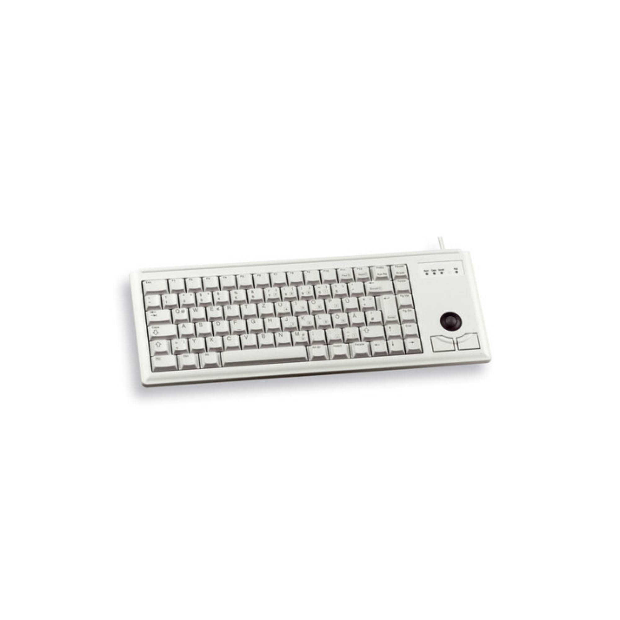 CHERRY G84-4400, Tastiera Compatta con Trackball, Layout per il Regno Unito (QWERTY), Cablate (Connessione USB), 2 Tasti Mouse, Switch Meccanici ML, Grigio