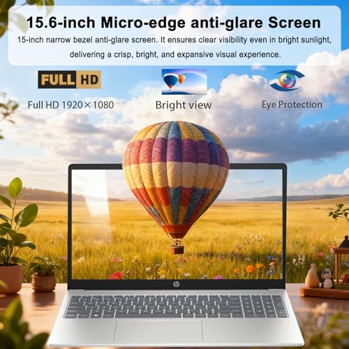 Image of HP Pavilion 15.6 inch FHD Laptop with Fingerprint Reader • Intel Core i3, 8-Core Processor • 8GB RAM • 256GB SSD • Privacy Shutter • 10H Battery Life • Copilot AI • Wi-Fi 6 • Windows 11