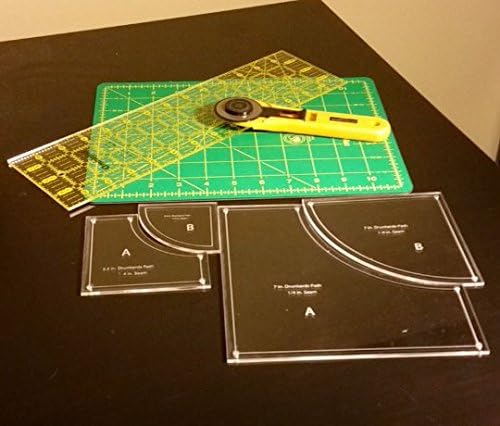 Drunkards Path Quilting Templates 7" & 3.5", with 1/4" Seam Allowance - 4 Piece Acrylic Template Set