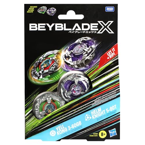 Beyblade X Yell Kong 3-60GB and Helm Knight 5-80T Top Dual Pack Set, Includes 2 Right-Spin Tops - Image 3