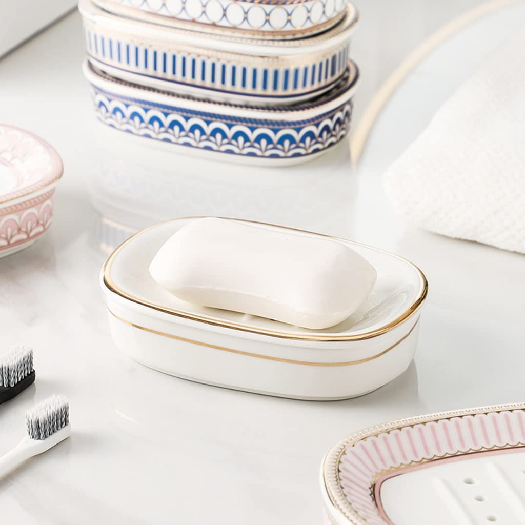 UNNS Ociekanie mydelniczki w stylu nordyckim ceramiczne mydelniczka odpływ mydelniczka wewnętrzna umywalka łazienka kuchnia dwuwarstwowa mydelniczka prosty mydelniczka (kolor: A)