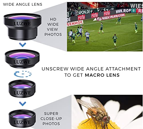 REDWIND Pro Lens Kit for iPhone & Android Camera, 0.45X Super Wide Angle Lens 12.5X Macro Lens, Clip-On 2in1 Professional Telephoto Instagram Reels Lens for iPhone, iPad & Android Smartphone, Tablets view 2