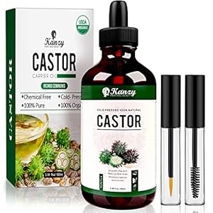 Kanzy Biologische Castorolie voor Wimpers en Wenkbrauwen Koudgeperste Castorolie voor Haargroei 100% Natuurlijke en Pure…