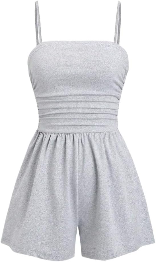 Women's Sleeveless Ruched High Waist Backless Casual Slimming Fit Short Set For Spring Summer