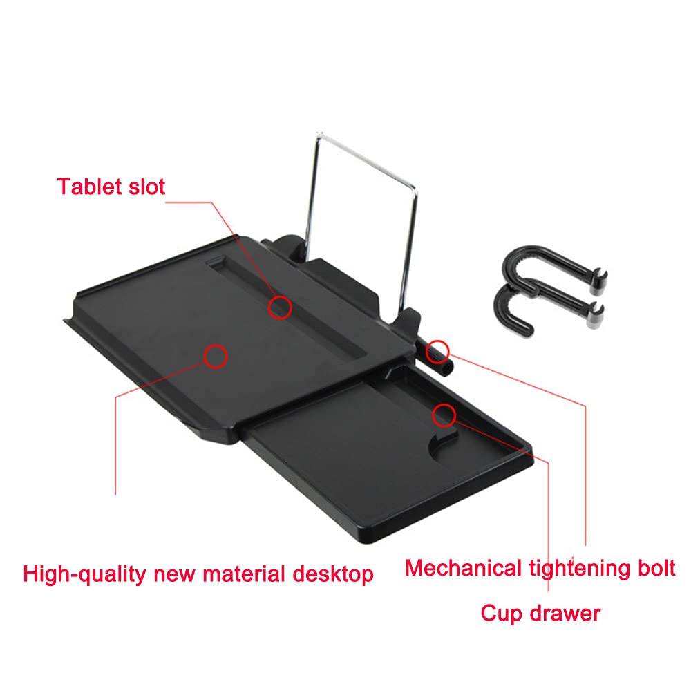 Tavolo pieghevole multifunzione per auto, supporto per computer portatile, tablet, volante, vassoio da scrivania da viaggio con cassetto per telefono