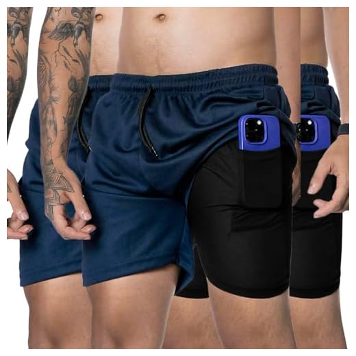 Kit 3 Bermudas Short fit Masculina Academia Corrida c/Compressão Elastano (BR, Alfa, G, Regular, Regular, 3 Azul)