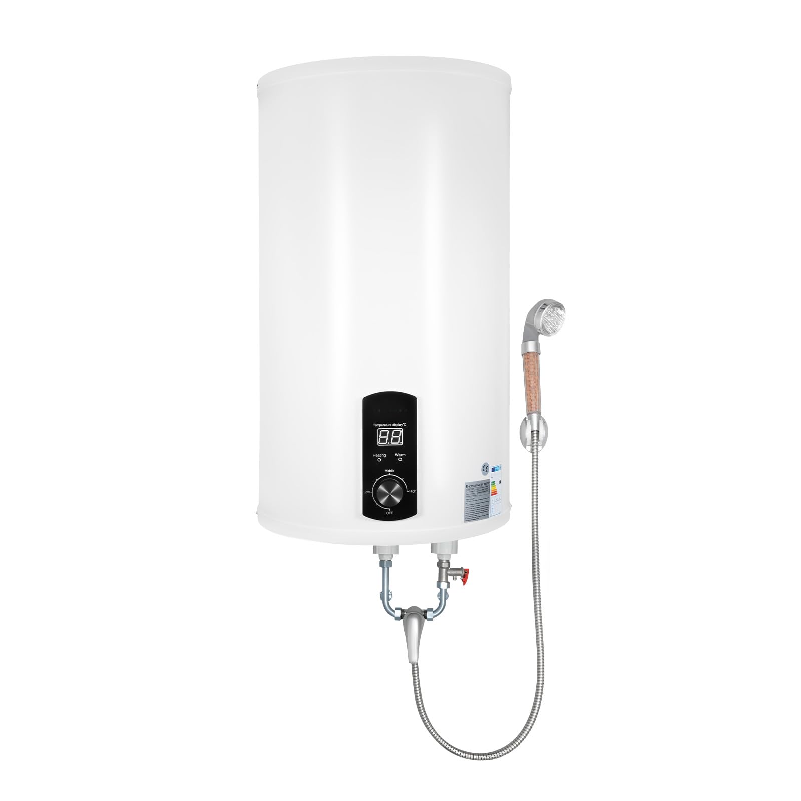 Scaldabagno elettrico da 2 KW, 120 l, IPX4, schermo a LED verticale, scaldabagno in ABS, per cucine, WC, parrucchieri, bagni, roulotte