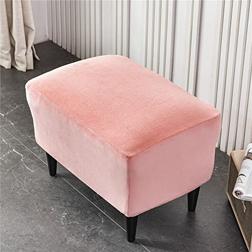 Highdi Ottoman Cover Rectangle Velvet Spandex, Stretch Footstool Slipcover, Stool Protector Cover with Elastic Bottom, Dustproof Removable Washable Footrest Pouffe Covers (pink,1pc) - Cosy Home Interiors Highdi Ottoman Cover Rectangle Velvet Spandex, Stretch Footstool Slipcover, Stool Protector Cover with Elastic Bottom, Dustproof Removable Washable Footrest Pouffe Covers (pink,1pc)