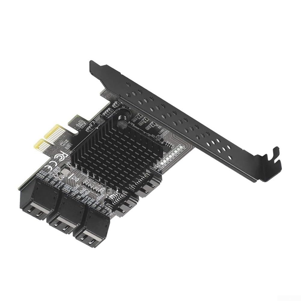 für sata 3.0 Erweiterungskarte 8 Fach für pcie x1 6Gb/s für | Marvell 88SE9215 Chip, 8 unabhängige Ports, 6Gbps Übertragung, AHCI , für ideale Speicherlösung