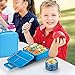 JXXM Bento Lunch Box for Kids With 8oz Soup thermo,Leak-proof Lunch Containers with 5 Compartment,thermo Food Jar and Lunch Bag, Food Containers for School (A-Blue(Extreme Locomotive))