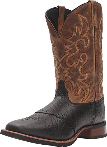 Image of Laredo Mens Montana Embroidered Square Toe Pull On Casual Boots Mid Calf - Brown