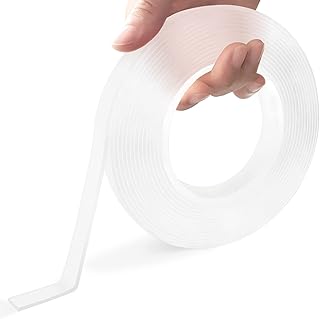 LIZMOF Nano Double Sided Tape Heavy Duty, 16.4 FT X 0.59Inch Multipurpose Wall Tape, Clear Sticky Adhesive Strips, Removab...