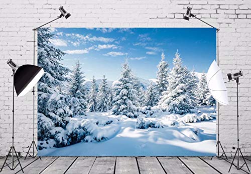 Fondo fotográfico BELECO 5x3ft invierno nieve bosque blanco miniatura 2