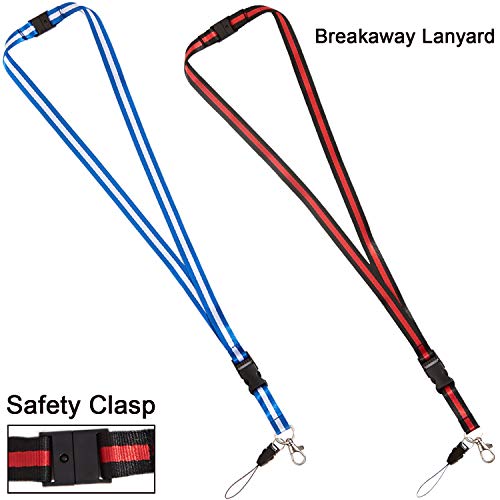 Youowo 2 Pack Office Neck Lanyards Detachable Buckle Enhanced Model Hook Breakaway Strap Quick Release Safety Lanyard For Id Badge,Key,Women Men Cell Phones Usb Whistles Nylon Black,Blue #TOP1