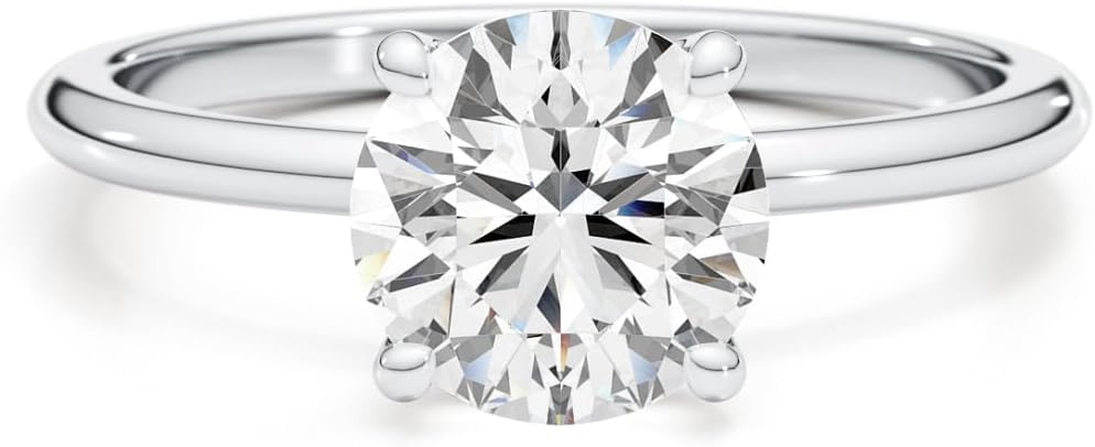 - 14k White Gold Engagement Ring/Wedding Ring With 0.20 to 3.00 Carats Lab Grown Diamond (E Color, VS1 Clarity) Rings For Women, IGI Certified, Gift For Her, Jewelry for Women