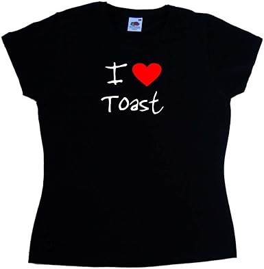 Heart Toast Black Ladies T-Shirt 