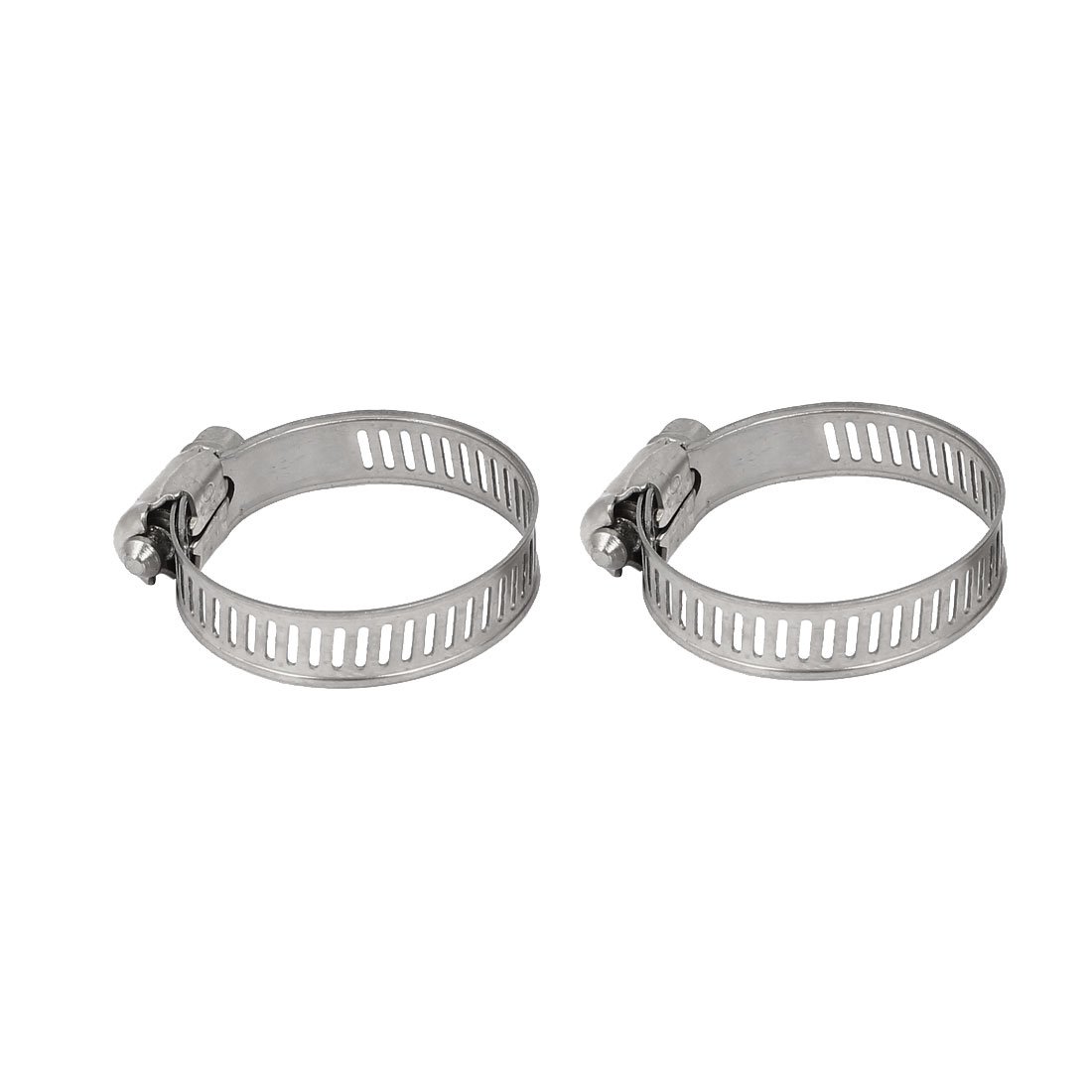 Aexit Cable Pipe Clamps Fitting Adjustable Worm Gear Hose Clamps Silver Tone Strap Clamps 21-38mm 10pcs