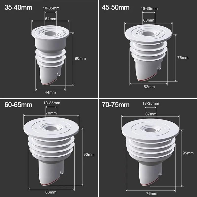 Drain Plug, Silicone Drains Sewer Pipe Water Pipe Plug Sealing Ring Kitchen Washing Machine Anti-Odor Floor Drain Plug Bathroom Accessories (Color : Silver, Size : 70-75mm)