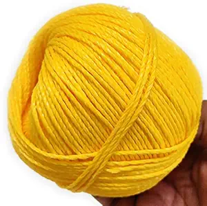 Spicado Traders Nylon Twine Rope Balls 2.5 mm X 100 Yard for Utility Rope | Cloth line | Cloth Drying Rope (Color - Yellow) Pack of - 1