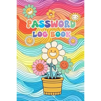 password log book: password book with alphabetical tabs for Office & Personal Use Flower Retro Groovy design