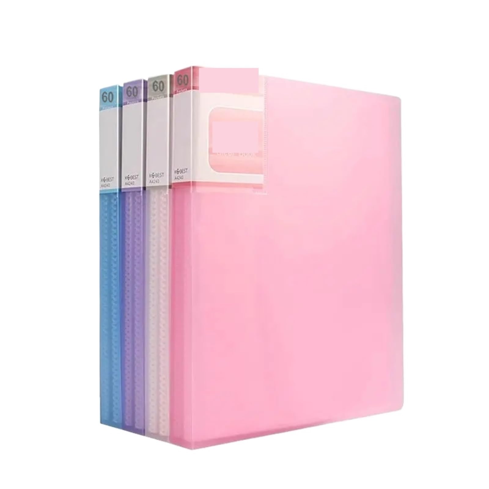 2 uds transparente A5 pantalla Multi bolsillo | PVC documento de la carpeta de archivos organizador(Pink)