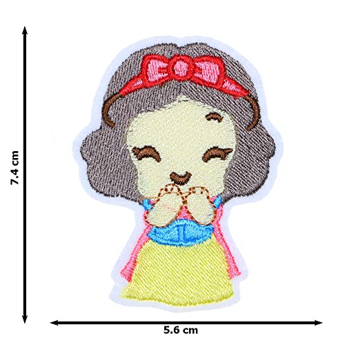 Jpt - Princess Lady Girl Queen Snow White Cartoon Embroidered Applique Iron/Sew On Patches Badge Cute Logo Patch On Vest Jacket Shirt Hat Jean Clothing Bag #TOP1