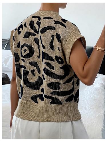 Image of SOLY HUX Women's Short Sleeve Sweater 3D Floral Sweaters Pullover Tank Tops Knit Vest Trendy Fashion Clothing