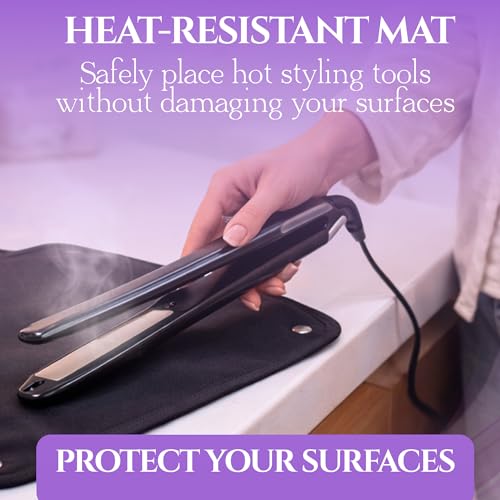Bolso de viaje para herramientas de cabello y tapete resistente al calor miniatura 7