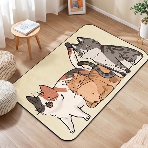 Lacut Cute Calico Cat Area Rug