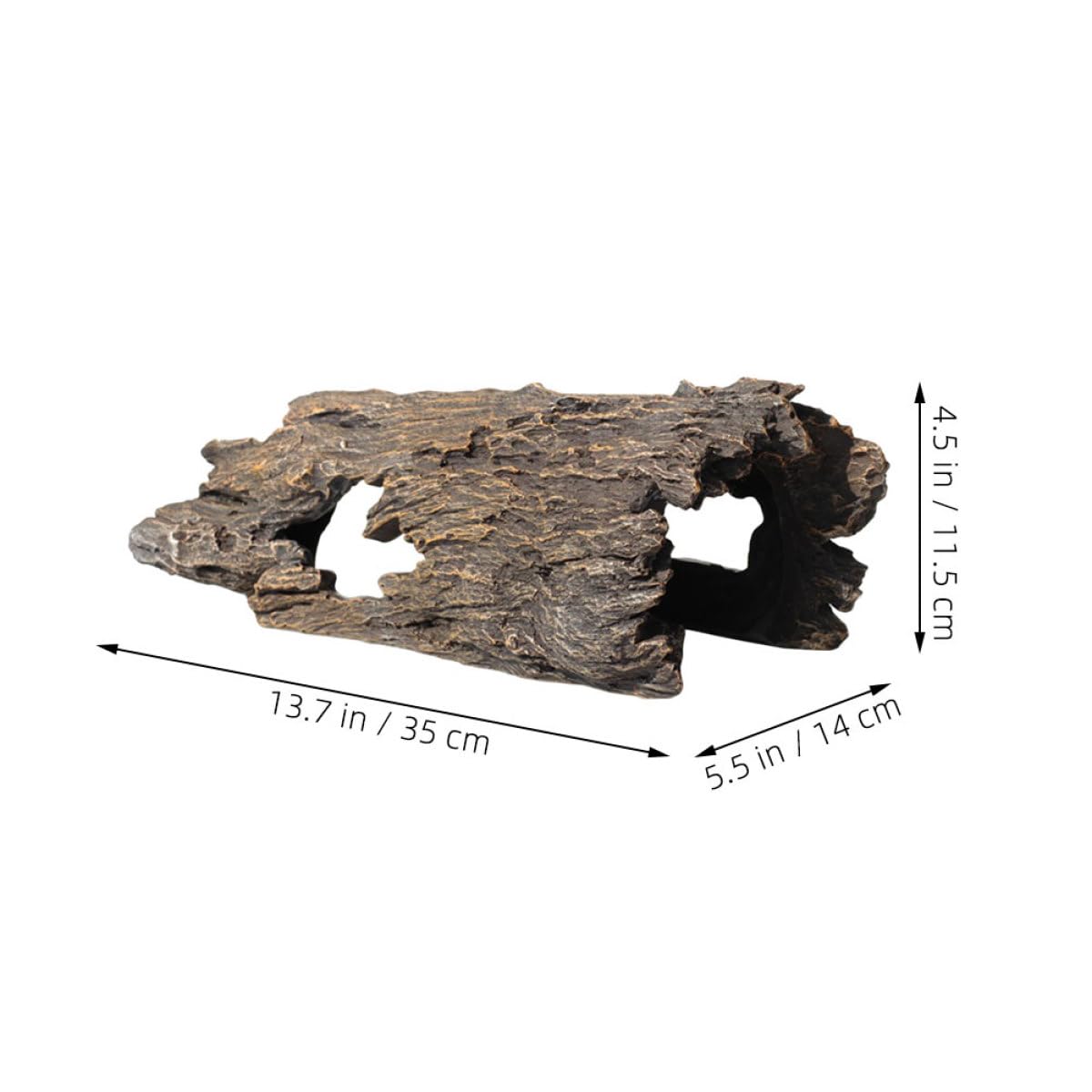 SHOWERORO Souche d'Aquarium en Résine Imitation Bois Flotté, Grosse Taille, Décor Naturel pour Bassin Extérieur Cachettes pour Poissons