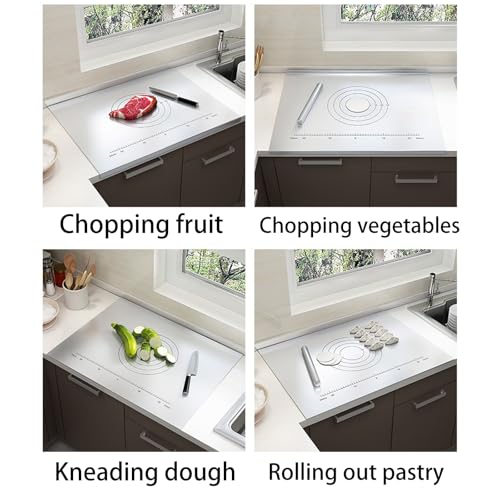 Planche à découper en acier inoxydable double face anti-adhésive pour cuisine