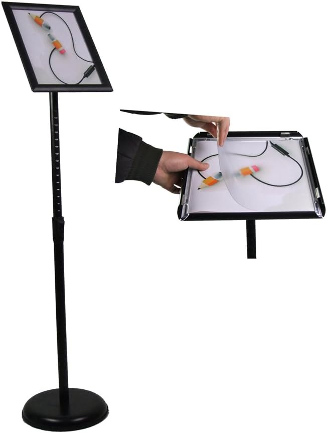 FFsign Sign Stand Pedestal Sign Holder with Base for Display,Market & Store，Black 8.5x11inches